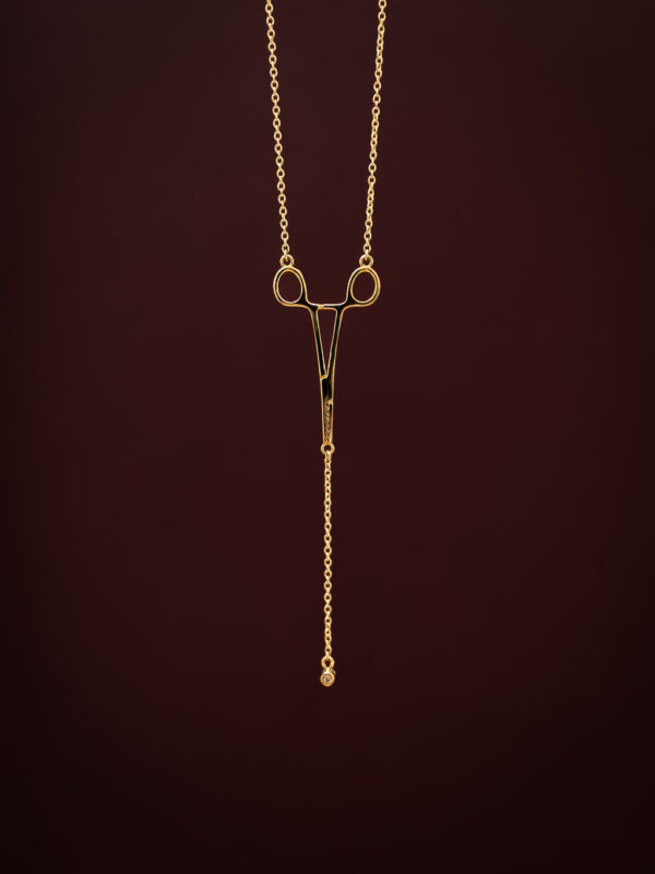 Erin Necklace with Diamond Drop in Gold