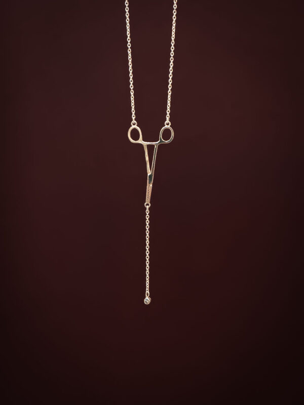 Erin Necklace with Diamond Drop in Silver