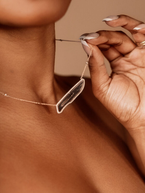 Kiran Pendant with Floating Diamond Chain - Image 2