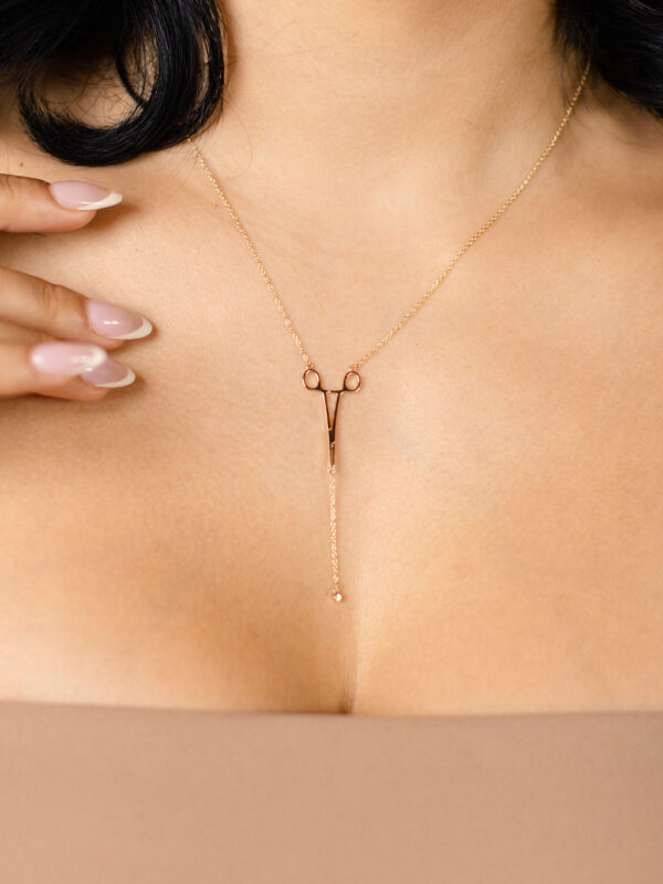 Erin Necklace with Diamond Drop in Gold - Image 2