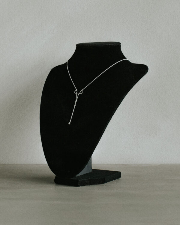 Erin Necklace with Diamond Drop in Silver - Image 5